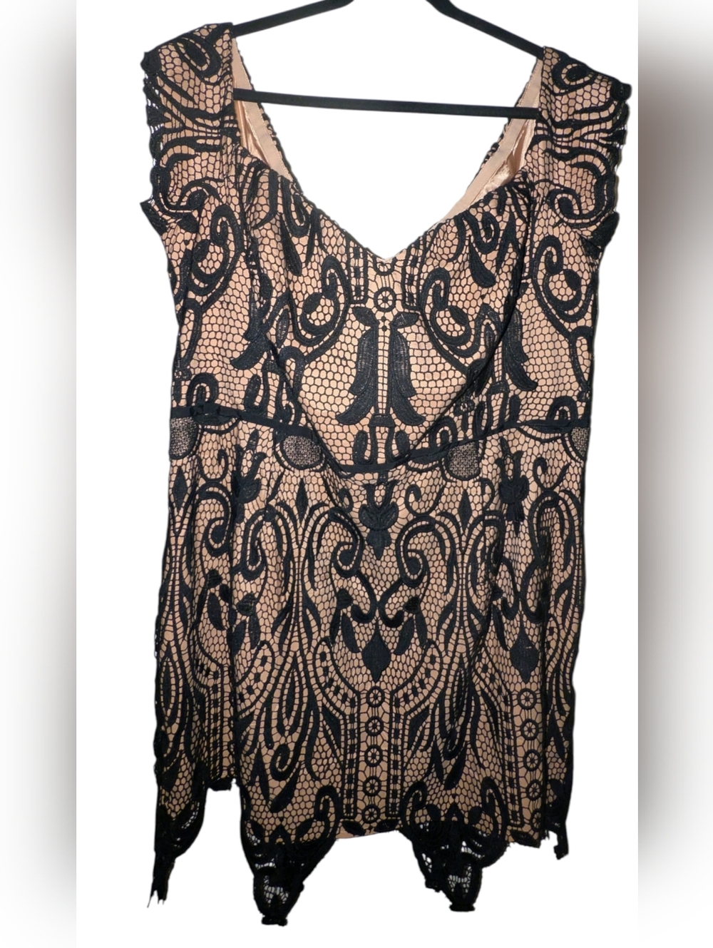 City Chic Black Lace Nude Illusion Dress XL / 22